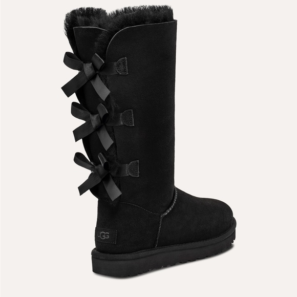 UGG Shoes - Black Tall Bailey Bow Ugg Boots